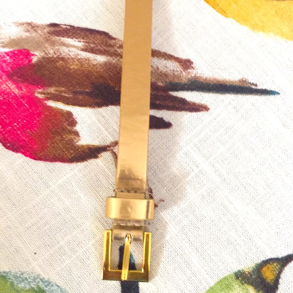 gold colored belt